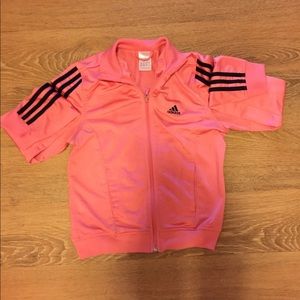 adidas pink and black exercise jacket no hood